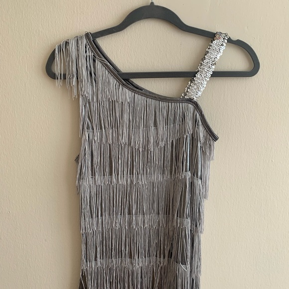 1920s Costumes USA Dress in Grey/Silver - Gatsby Style - Size S - Picture 7 of 9